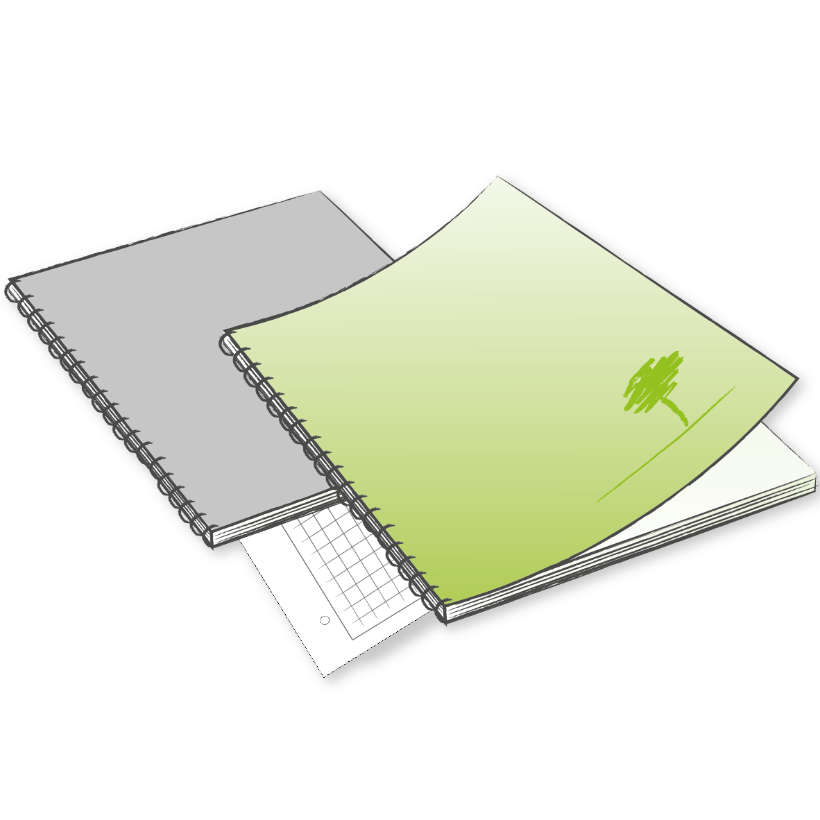 Collegeblöcke mit Wire-O-Bindung