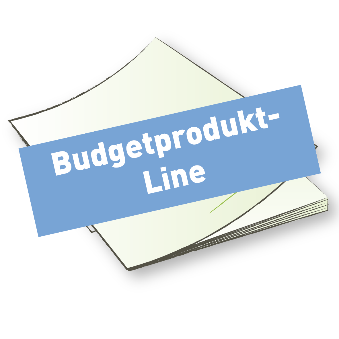 Icon broschuere klammerheftungen  budgetprodukt line blau  03 2026